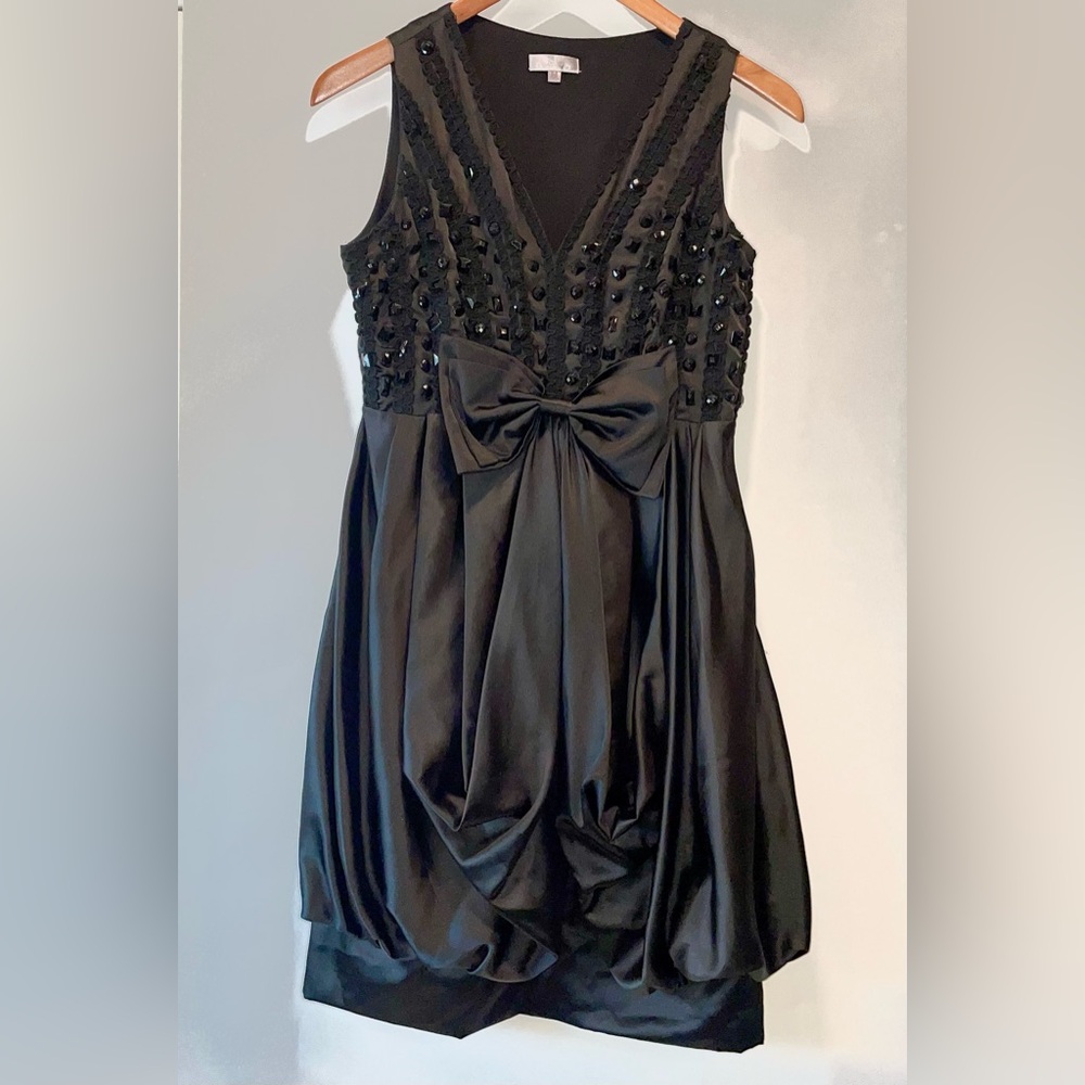 Dior Vintage Cocktail Dress Black 100% SILK Medium